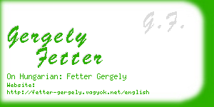 gergely fetter business card